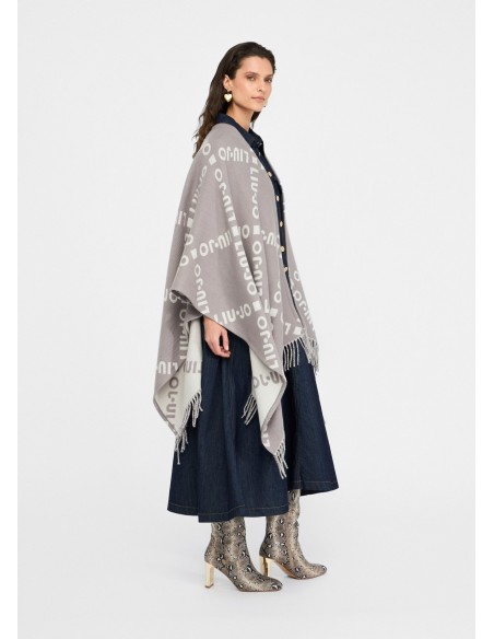 Poncho con logo e frange Liu.jo 2F5033T0300