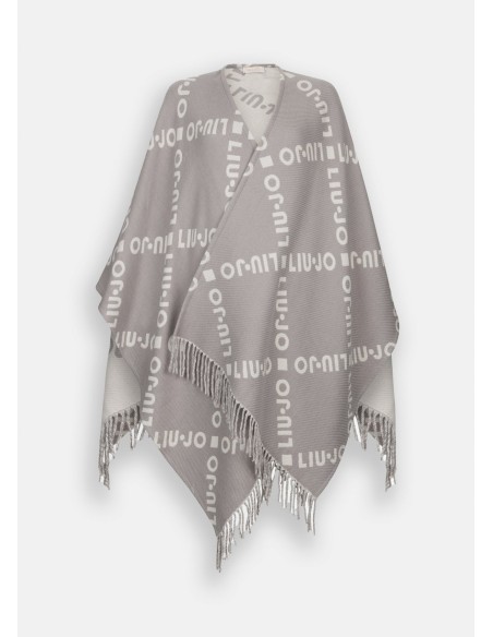 Poncho con logo e frange Liu.jo 2F5033T0300