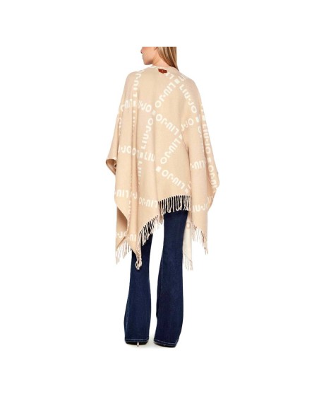 Poncho con logo e frange Liu.jo 2F5033T0300