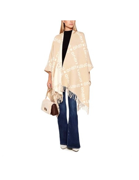 Poncho con logo e frange Liu.jo 2F5033T0300
