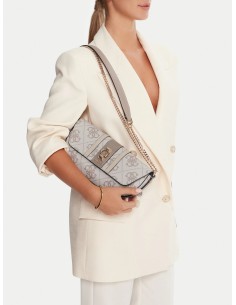 Borsa a tracolla Erenia con maxi logo Guess dark taupe... 2