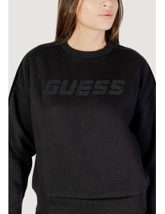 Felpa con scritta in lettering in paillettes Guess nera...