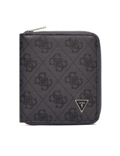 Portafoglio uomo con zip con logo 4G Guess grigio...
