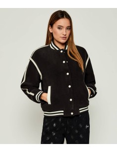 Bomber college effetto velluto Guess nero/bianco V5BL05W0460
