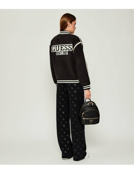 Bomber college effetto velluto Guess nero/bianco V5BL05W0460