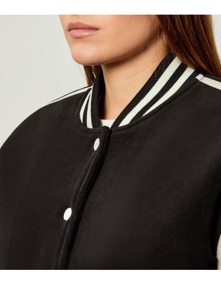 Bomber college effetto velluto Guess nero/bianco V5BL05W0460