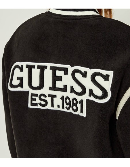 Bomber college effetto velluto Guess nero/bianco V5BL05W0460