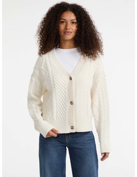 Cardigan con motivo a trecce Guess Jeans panna W5BR08Z0561