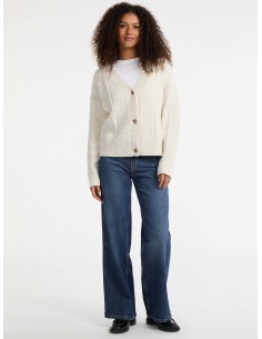 Cardigan con motivo a trecce Guess Jeans panna W5BR08Z0561 2