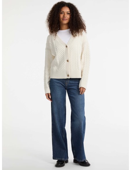 Cardigan con motivo a trecce Guess Jeans panna W5BR08Z0561