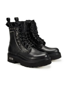 Anfibi con rouches in pelle nera Cult CLW434700 2