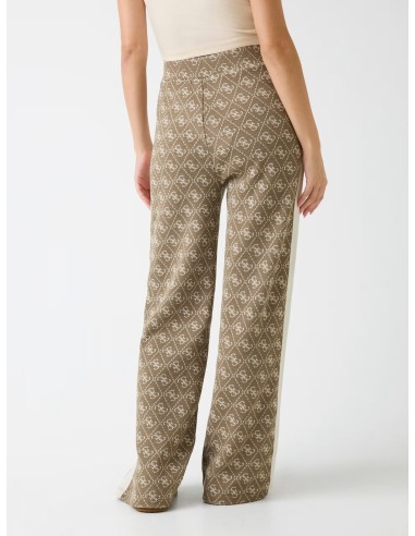 Pantaloni con logo 4G Guess regular fit fango...