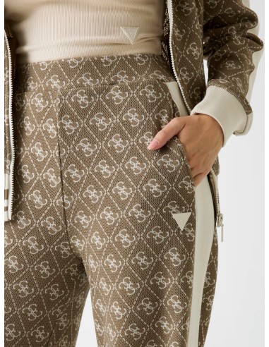 Pantaloni con logo 4G Guess regular fit fango...