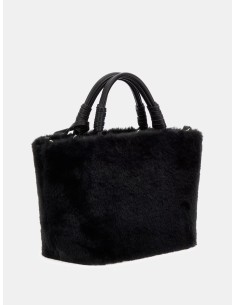 Borsa a mano Shaida in pelliccia sintetica nera Guess... 2