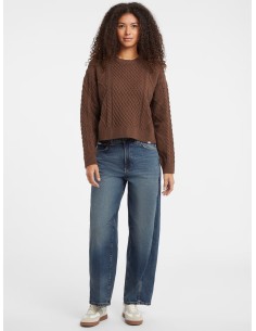 Maglione a trecce Guess Jeans Marrone W5BR09Z0561 2