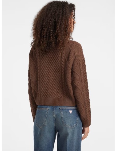 Maglione a trecce Guess Jeans Marrone W5BR09Z0561