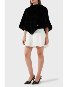 Poncho Shaida in pelliccia sintetica nera Guess AW5411POL03