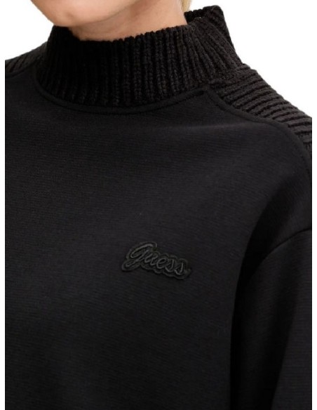 Felpa Guess nero con riporti in lana V5BQ13K1981
