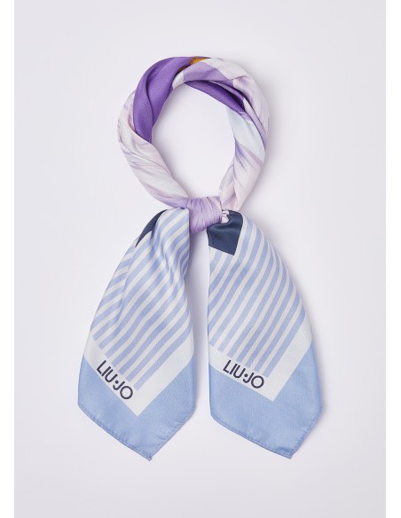 Foulard con stampa fiore viola Liu.jo 2A6053T2745