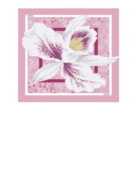 Foulard in tessuto con stampa fiore Rosa Liu.jo 2A6053T2745