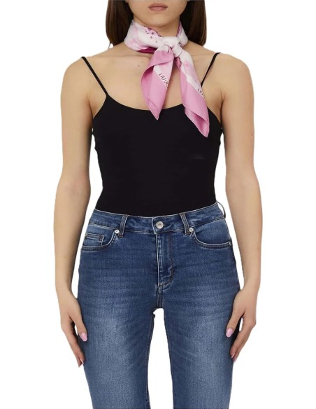 Foulard in tessuto con stampa fiore Rosa Liu.jo 2A6053T2745