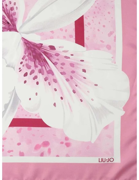Foulard in tessuto con stampa fiore Rosa Liu.jo 2A6053T2745