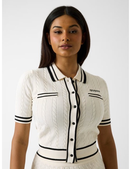 Completo cardigan e gonna a maglia intrecciata V6RR02Z4652
