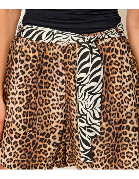 Pantaloncino con stampa animalier Liu.jo VA6064TS123