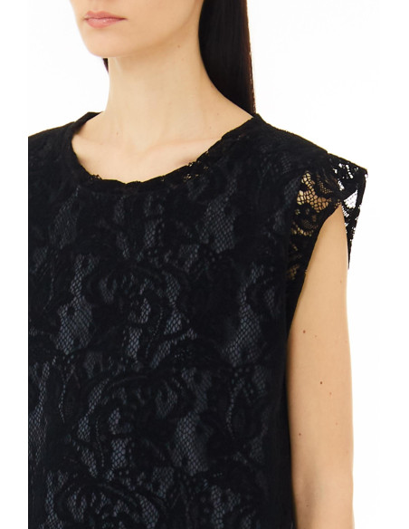 T-shirt nero in pizzo LIU.JO 5F3084J4596