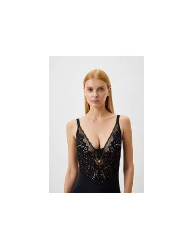 Body Liu.jo con ricamo nero 5F3067J1931