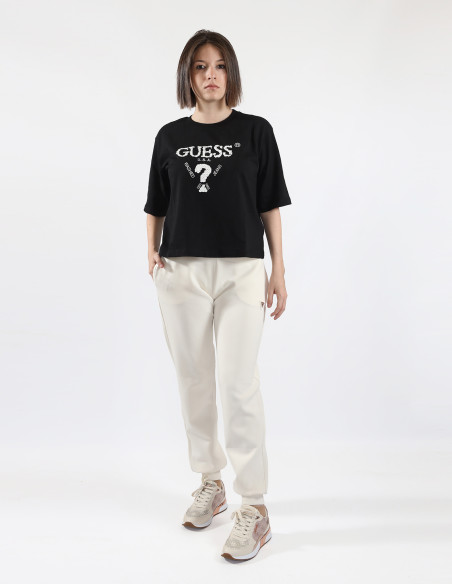 T-shirt logo frontale con paillettes Guess V4YI06I3Z14