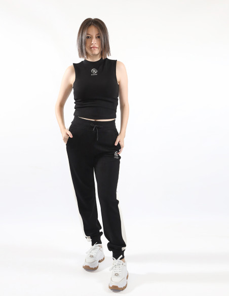 Top a costine nero Guess V4YP04KCDN0