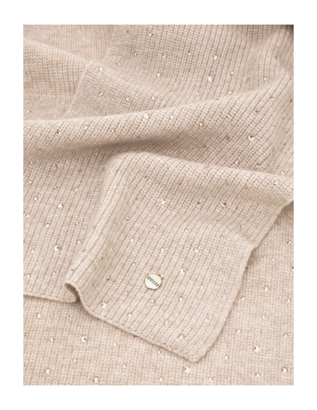 Sciarpa con strass cammello Guess AW5214POL03
