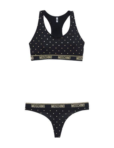 Completo top e slip nero Moschino V6A210144281555