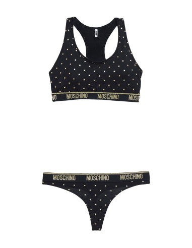 Completo top e slip nero Moschino V6A210144281555