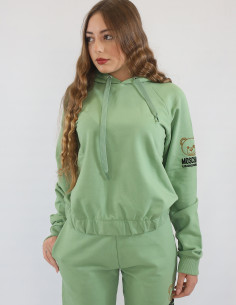 Felpa con cappuccio verde...
