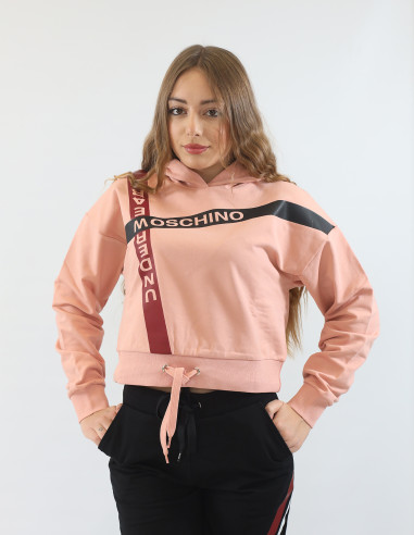 Felpa con cappuccio rosa Moschino V6A170944130225
