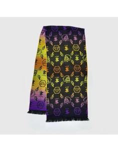 Sciarpa in lana multicolor loggata Philipp Plein SC4HWOPP658