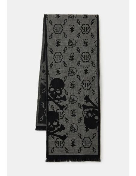 Sciarpa in lana loggata Philipp Plein  SC4MWMPP652