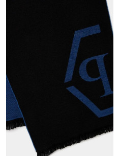 Sciarpa in lana blu e nera Philipp Plein SC4MWMPP660 2