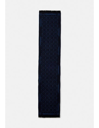 Sciarpa in lana blu e nera Philipp Plein...