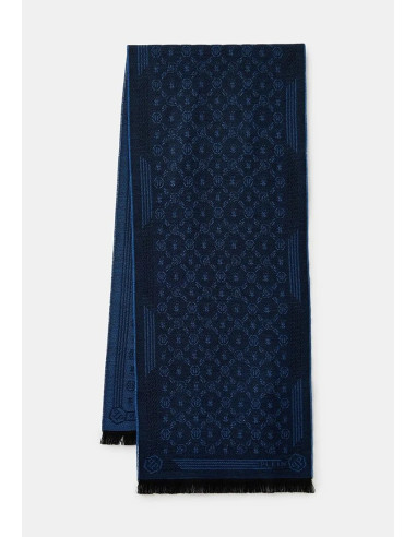 Sciarpa in lana blu e nera Philipp Plein...