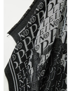 Sciarpa in lana bianca e nera Philipp Plein SL9EWMPP653 2