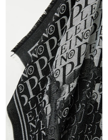 Sciarpa in lana bianca e nera Philipp Plein...